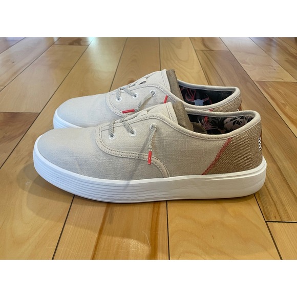 Hey Dude Shoes - Hey Dude Conway Canvas Lace Up Low Top  Shoes Womens US W10